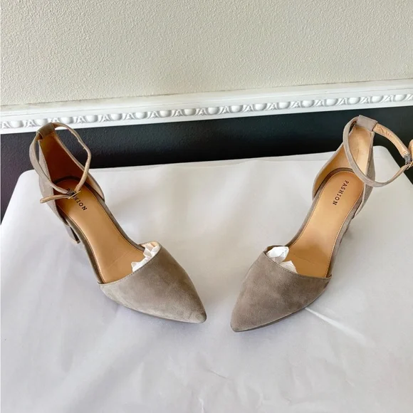 Pashion Footwear Beige Ankle Strap Heels - Picture 2 of 7